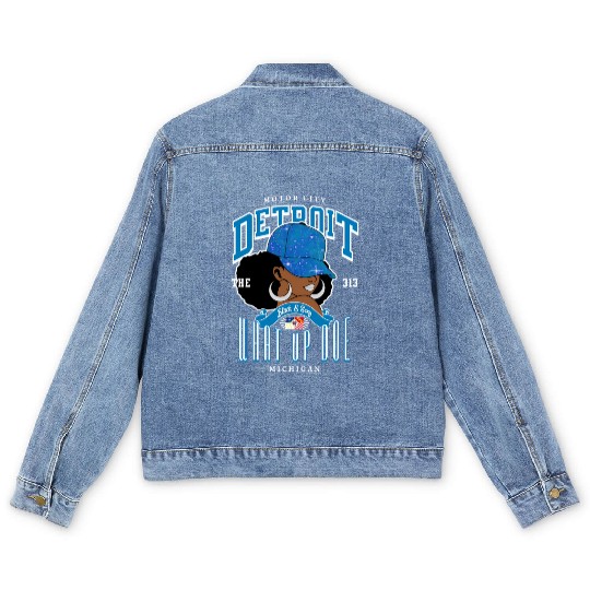 313 Detroit Area Code Unapologetically Men's Denim Jackets