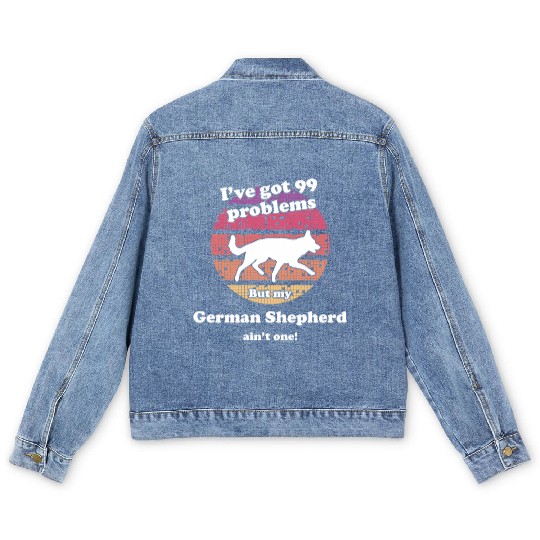 99 Problems But Dog Ain'T One Ger Men's Denim Jackets