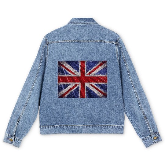 Union Jack Retro British Flag Great Britain UK Men's Denim Jackets