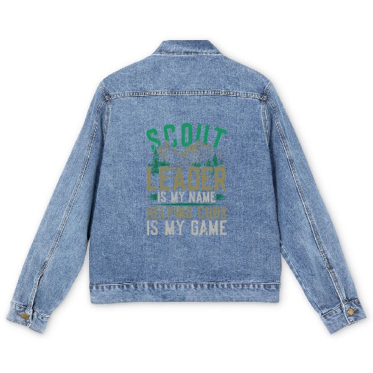 Scout Leader Is My Name Helping Cubs Is My Game Men's Denim Jackets