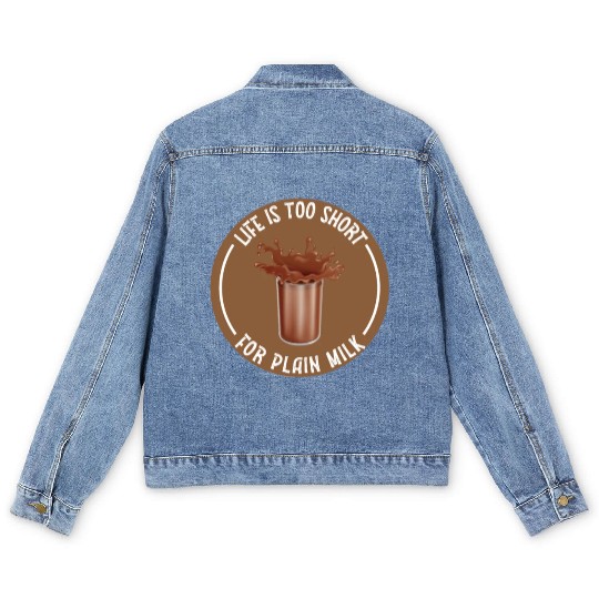 I Love Chocolate Milk Lover Funny Chocolate Milk Men's Denim Jackets