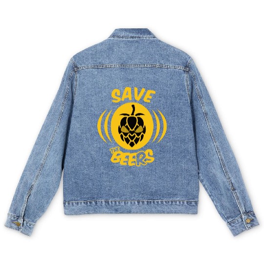 Save The Beers For Nature And Beer Lovers Men's Denim Jackets