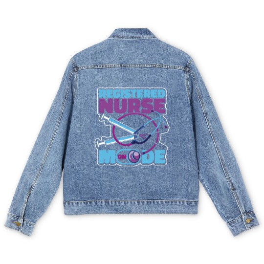 Registered Nurse Mode On Hotal Registered Men's Denim Jackets