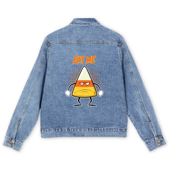 Mean Candy Corn Men's Denim Jackets