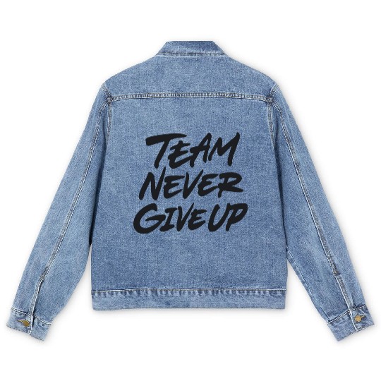 Team never give up 80s Men's Denim Jackets