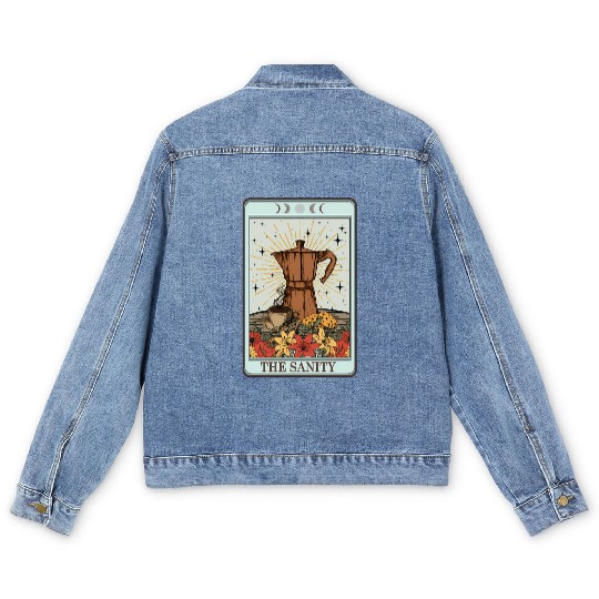Coffee Tarot Card The Sanity Men's Denim Jackets
