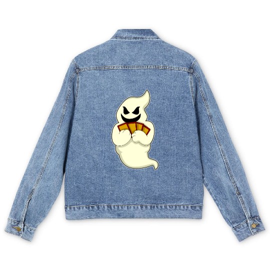 Ghost Poker Poker Cards Card Game Men's Denim Jackets