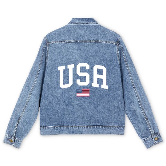 Usa Patriotic American Flag July 4Th Men's Denim Jackets