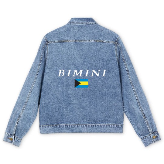 Bimini National Flag Of The Bahamas Men's Denim Jackets