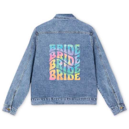 Bride Bridesmaid Wedding Bachelorette Men's Denim Jackets