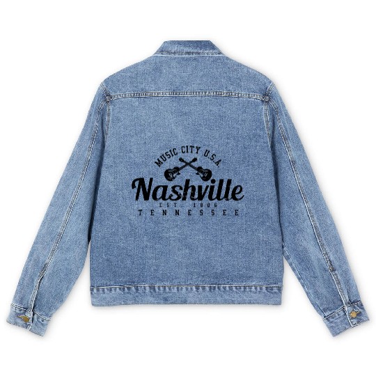 hville - Cory Music City Guitar Men's Denim Jackets