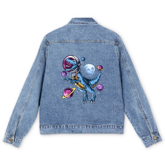 Dinosaur Astronauts Science Fiction Science Men's Denim Jackets