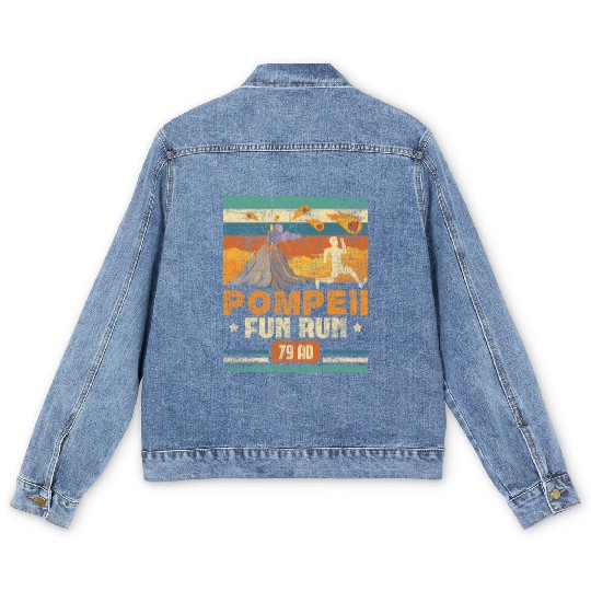 Pompeii Fun Run - Geography Volcanologist Men's Denim Jackets
