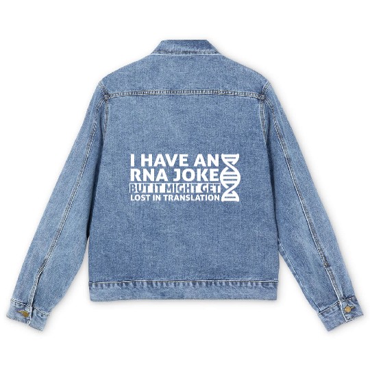 Biology Rna Joke Lost Translation Microbiology Men's Denim Jackets