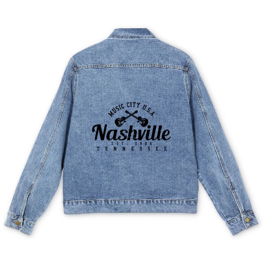 hville - Cory Music City Guitar Men's Denim Jackets