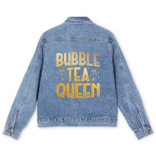 Bubble Tea Queen Boba Tea Drinker Korean Drink Men's Denim Jackets