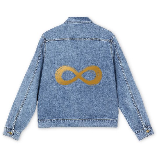 Golden Infinity Neurodiversity Symbol Autism Aware Men's Denim Jackets