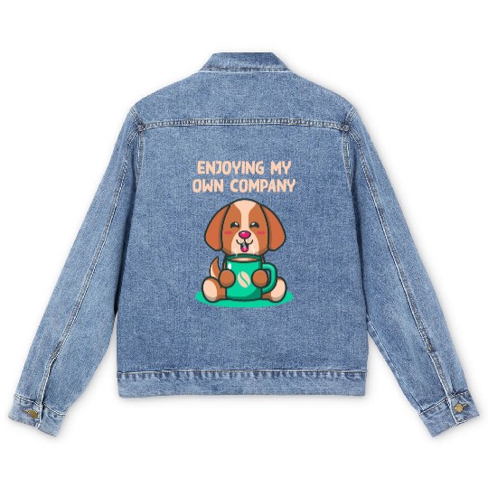 Enjoying My Own Company Sarcastic Introvert Sarcas Men's Denim Jackets