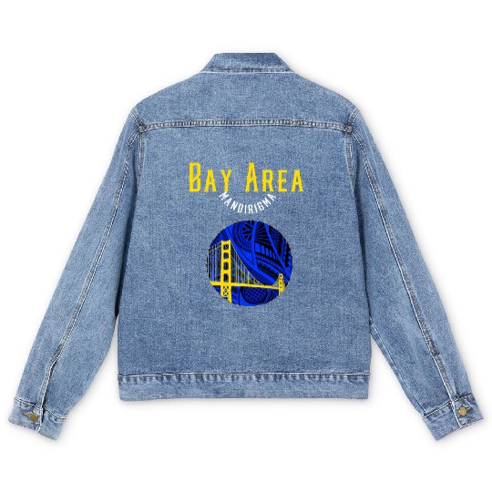San Francisco Bay Area Bridge Polynesian Warrior T Men's Denim Jackets