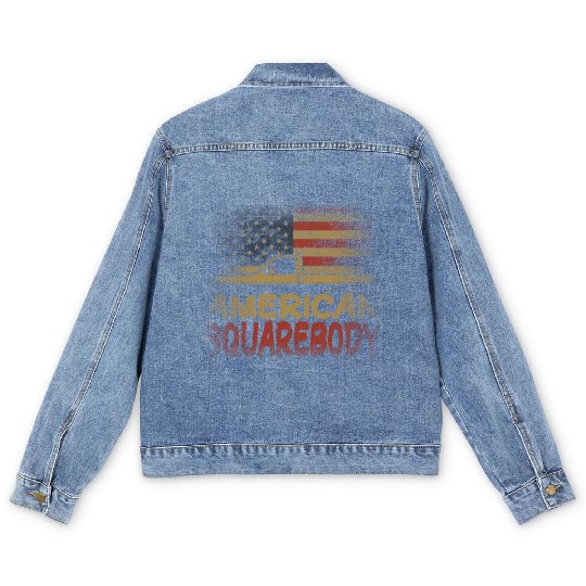 American Flag Square Body American Squarebody Truc Men's Denim Jackets