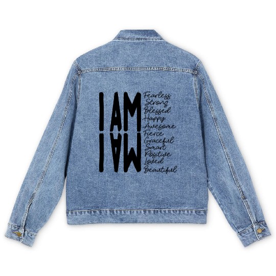 I Am Fearless I Am Strong I Am Blessed Men's Denim Jackets