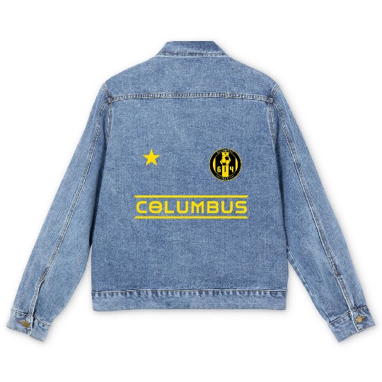 Columbus Ohio 614 Starer Men's Denim Jackets