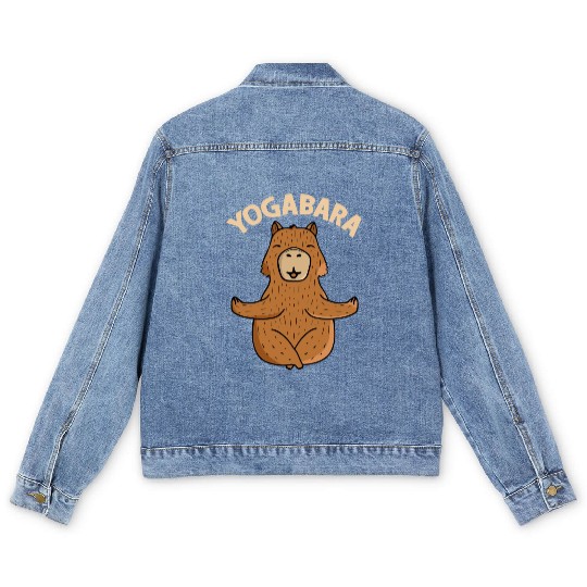 Capybara Yoga Lover Women Meditation Gift Capybara Men's Denim Jackets