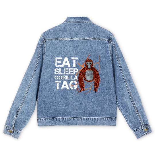 Gorilla Tag Vr Gamer Men's Denim Jackets For Teen Eat Sleep