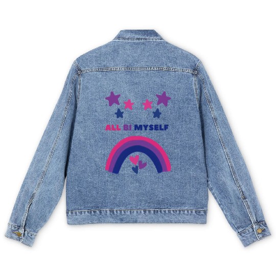 All Bi Myself Bisexual Pride LGBTQ Men's Denim Jackets