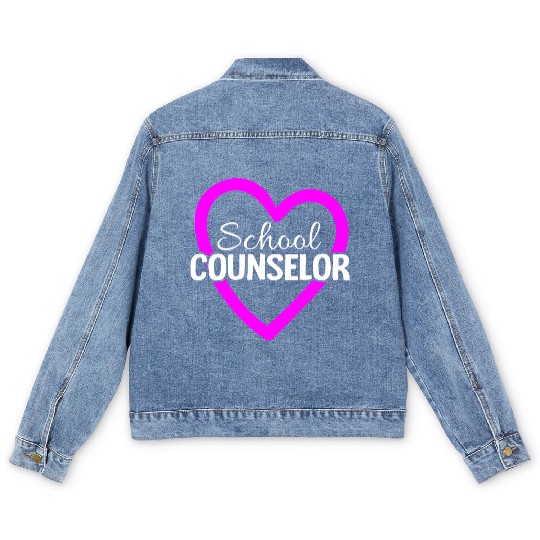 Proud School Counselor Cool Teacher Men's Denim Jackets
