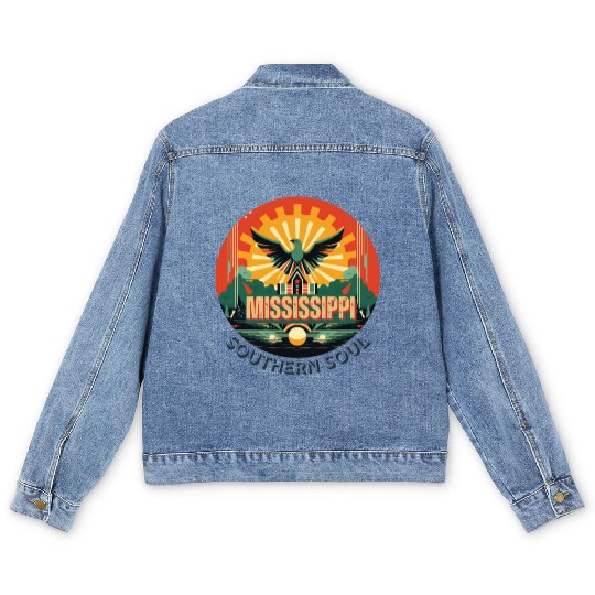 Mississippi vibes Men's Denim Jackets