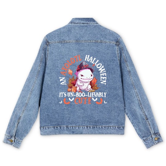 Axolotl Halloween Trick Or Treat Amphibian Axolotl Men's Denim Jackets