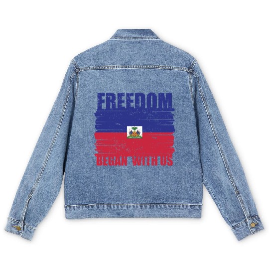 Haiti Heritage Month Freedom Began With Us Proud Men's Denim Jackets