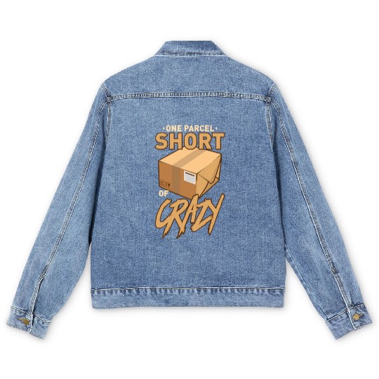 One Parcel Short Of Crazy For Postal Worker Men's Denim Jackets