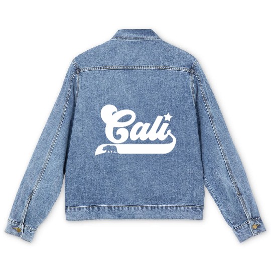 Cali California Bear Usa State Beauty Men's Denim Jackets