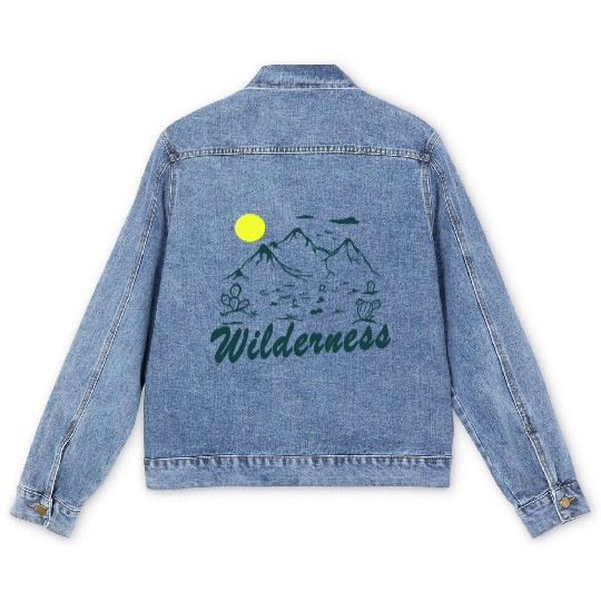 Wilderness Hiking Nature Lover Men's Denim Jackets