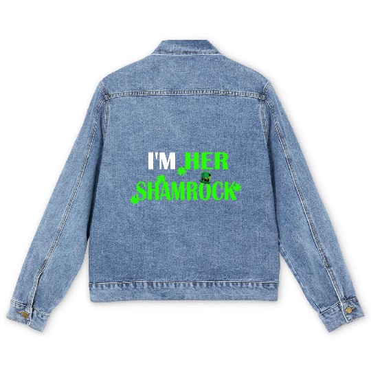 I'M Her Shamrock I'M His Lucky Charm St Patric Men's Denim Jackets