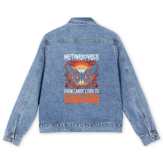 Butterfly Halloween Trick Or Treat Insect Lover Men's Denim Jackets