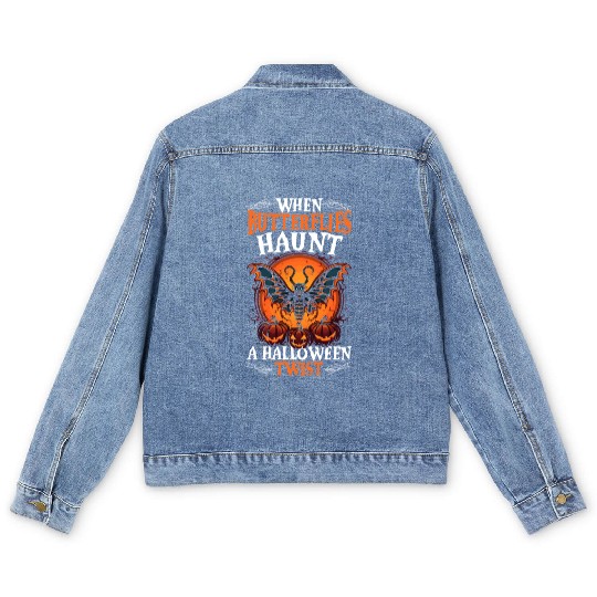 Butterfly Halloween Trick Or Treat Insect Lover Men's Denim Jackets