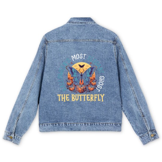 Butterfly Halloween Trick Or Treat Insect Lover Men's Denim Jackets