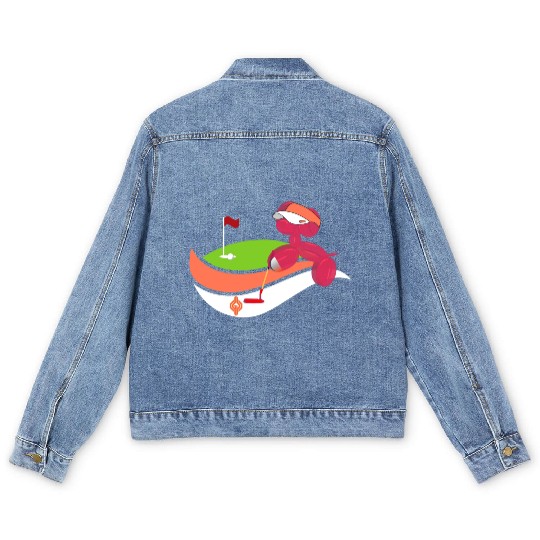 Summer Golf Balloon Dog Men's Denim Jackets