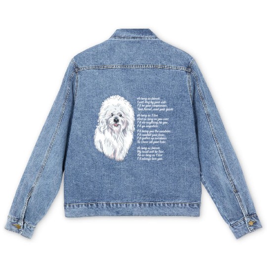 Bichon Frise Men's Denim Jackets