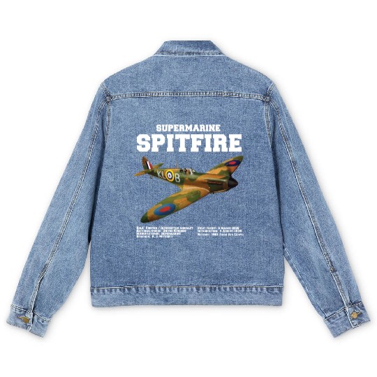 Supermarine Spitfire | WW2 Plane Men's Denim Jackets