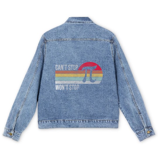 Can'T Stop Pi Won'T Stop Pi Day Vintage Retro Men's Denim Jackets