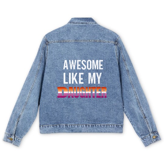 Awesome Like My Daughter Pride Lesbian flag Men's Denim Jackets