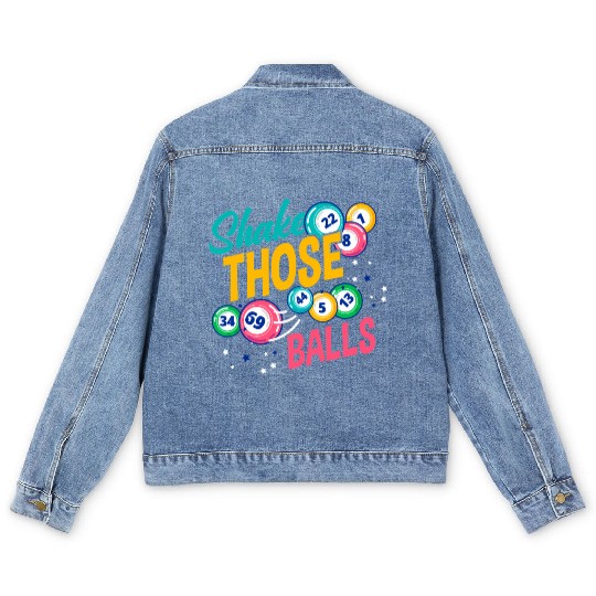 Shake Those Balls Bingo Player Men's Denim Jackets