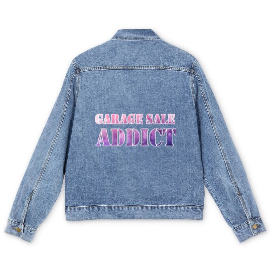 Garage Sale Addict pink purple watercolor Men's Denim Jackets