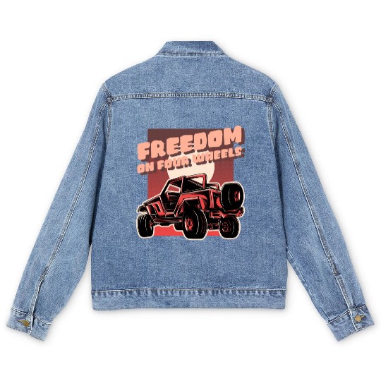Freedom on four wheels Men's Denim Jackets