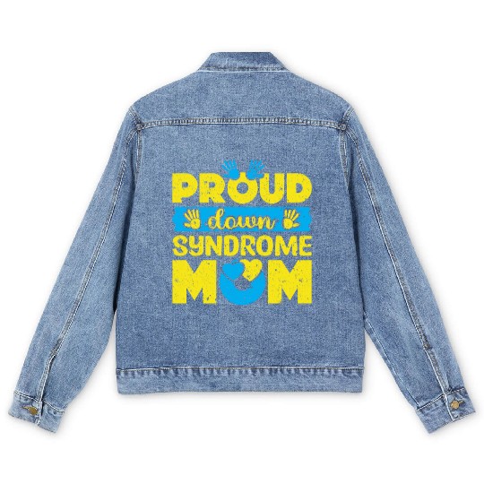 Down Syndrome Awareness Mom T21 World Down Men's Denim Jackets