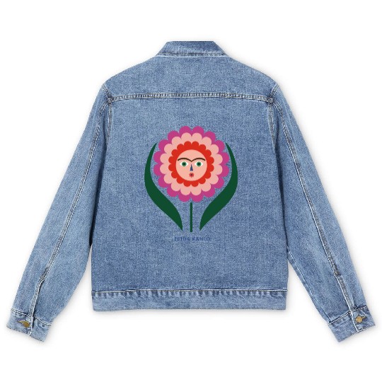 Frida Kahlo Colorful Flower Feminist Mexican Men's Denim Jackets